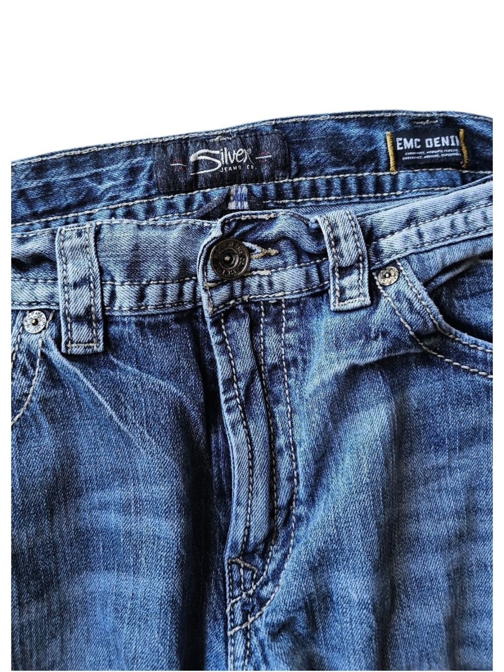 Silver Jeans Eddie Men’s Straight Leg Jeans 36x30 Medium Wash Denim - Picture 2 of 8